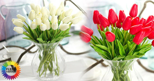 Kunstige Tulipaner -  Vælg mellem 5, 10, 15 eller 20 stk