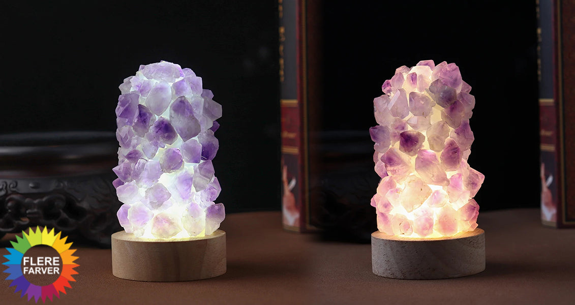 USB Ametyst Krystal Dekorationsnatlampe