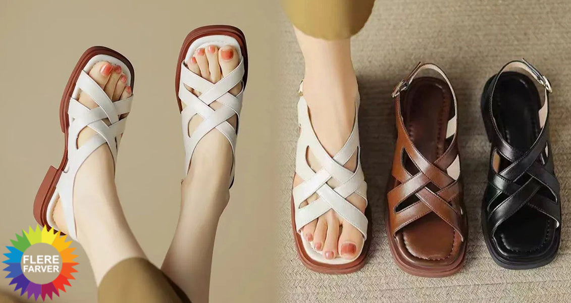 Lavhælede Sandaler med Firkantet Tå til Kvinder