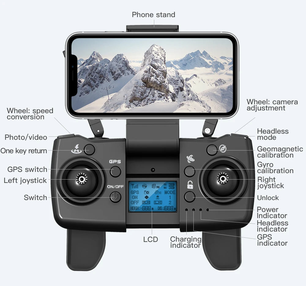 GPS 4K Drone med Dobbelt HD-Kamera