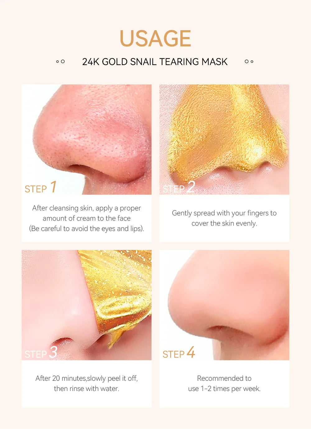 24K Guld eller Sakura Peel Off Ansigtsmaske