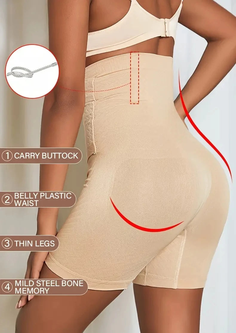 Højtaljede Shapewear-Shorts med Balleløft