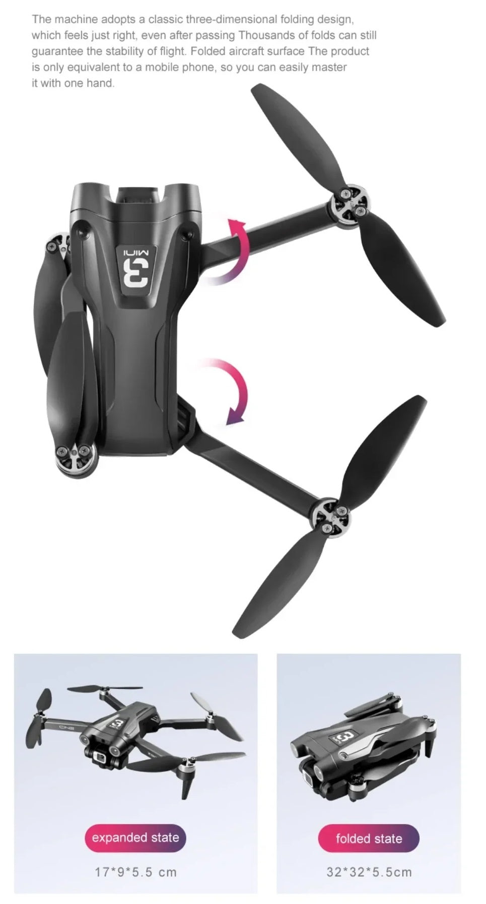 4K Drone med Obstacle Avoidance