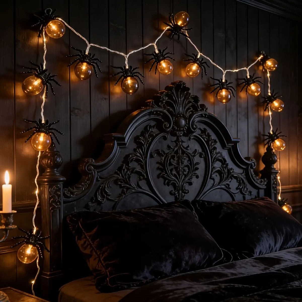 10 LED Spindellys til Halloween