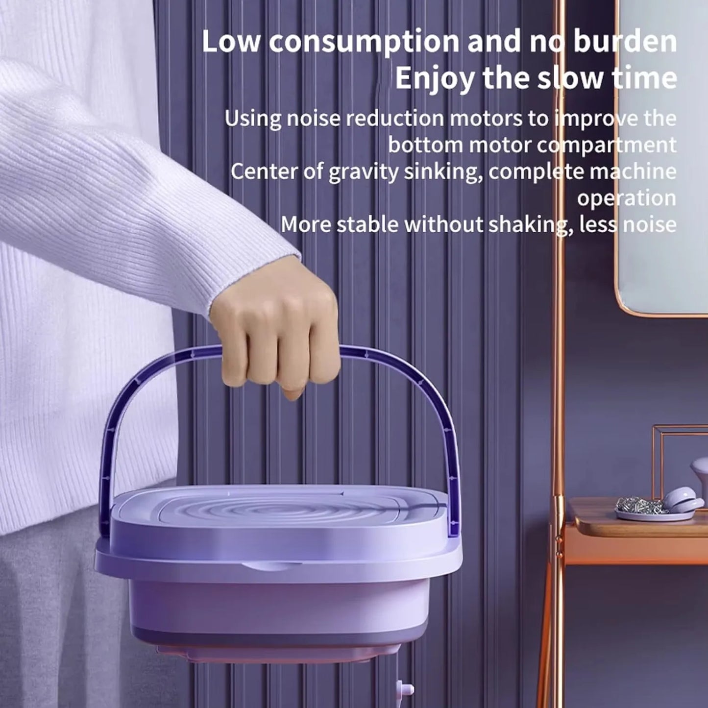 8L Bærbar Mini Foldbar Vaskemaskine