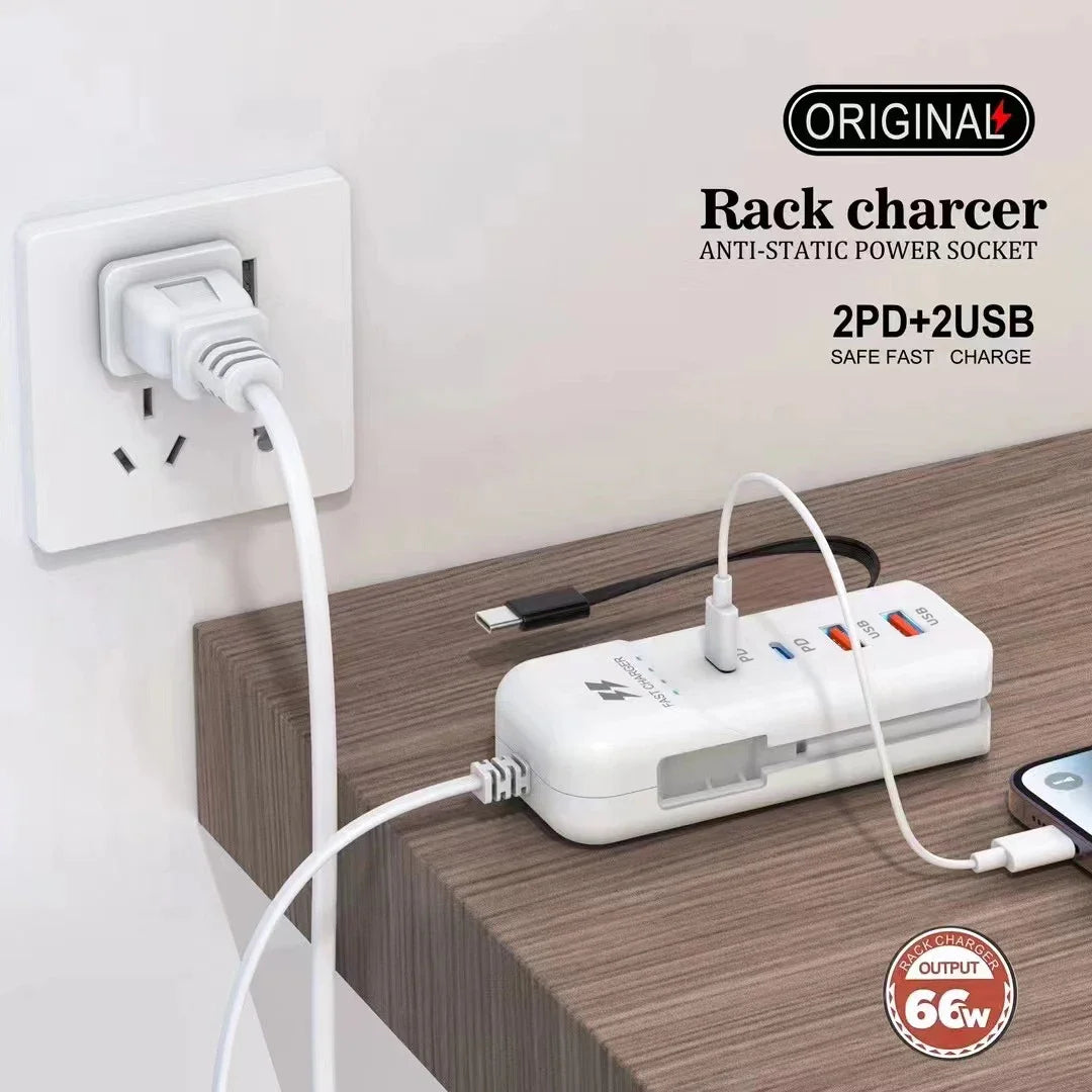 USB-C Hurtigoplader Vægadapter med Flere Porte
