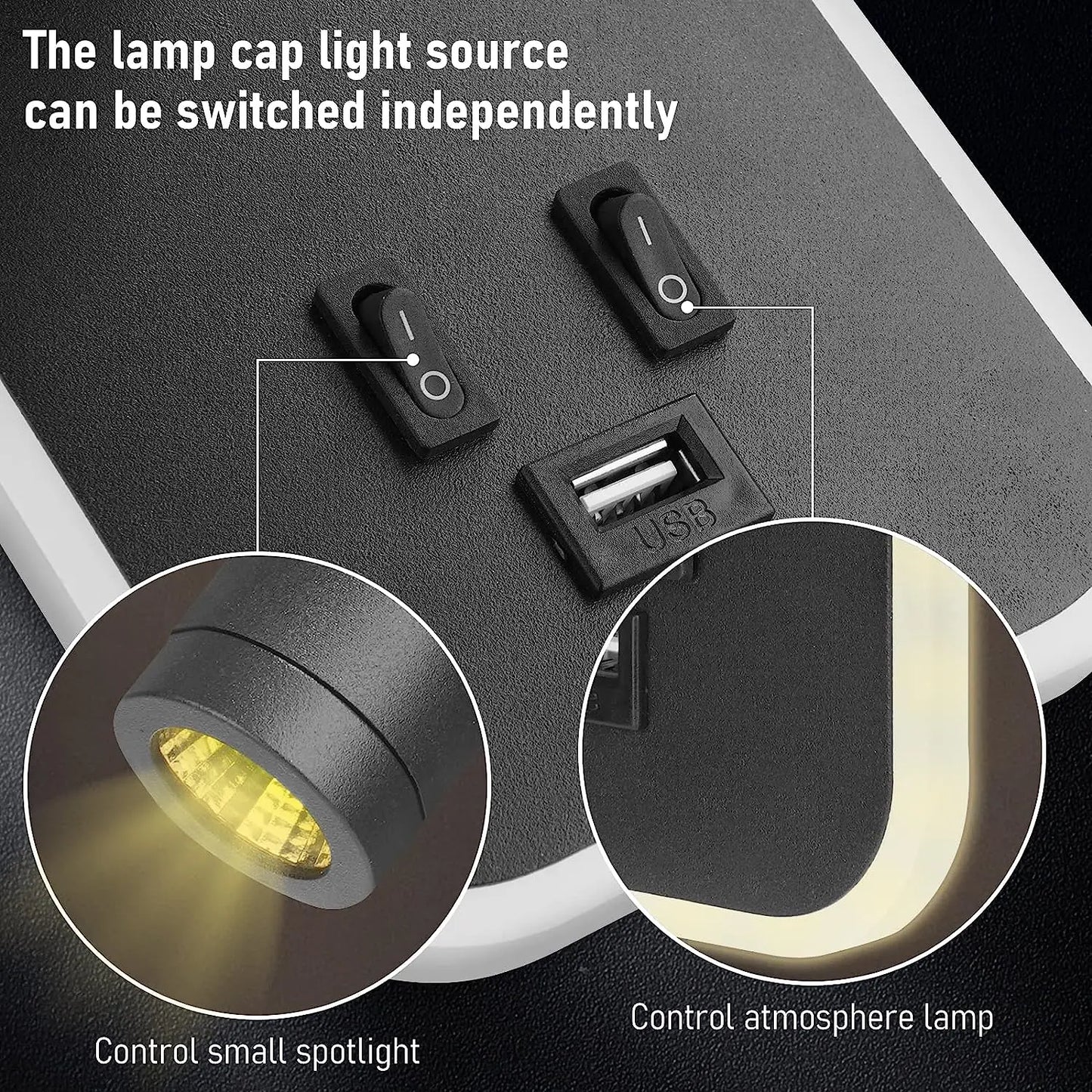 Vægmonteret LED-Lampe med USB-Port