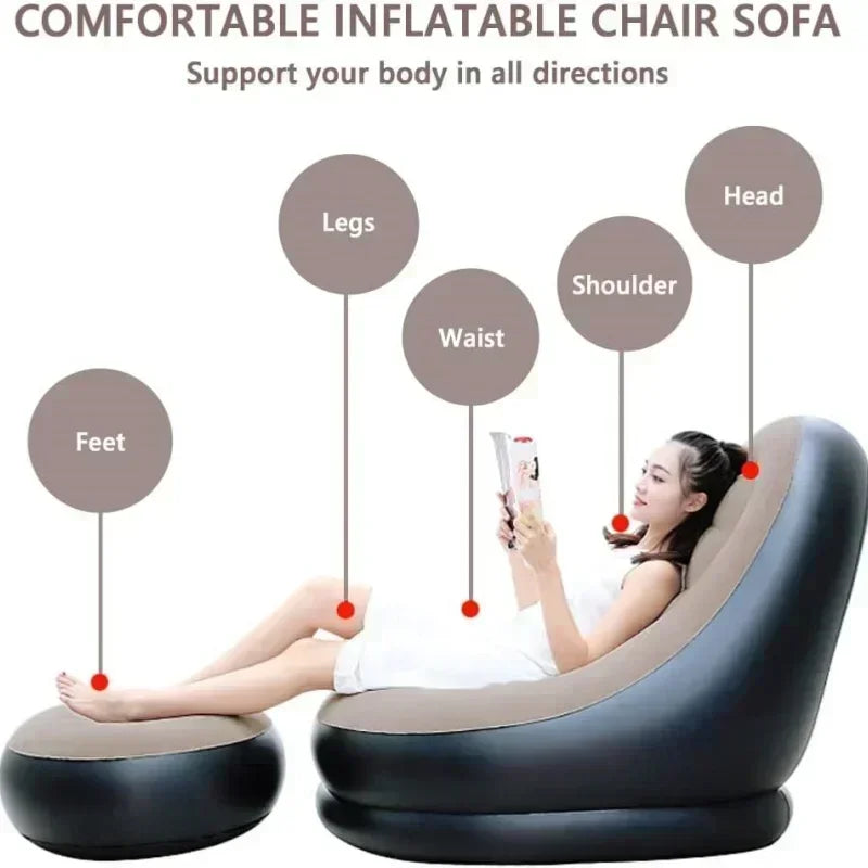 Oppustelig og Sammenklappelig Sovesofa