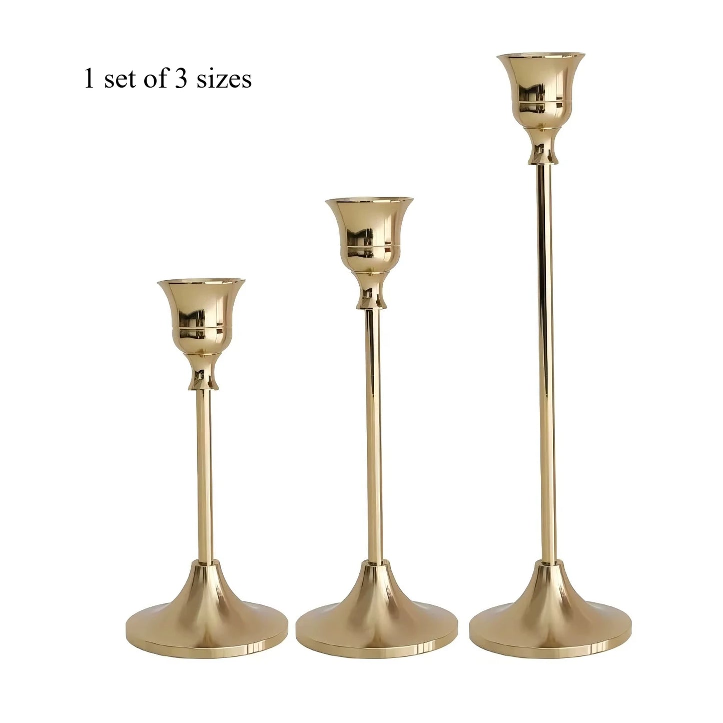 Sæt med 3 Vintage Metal Lysestager