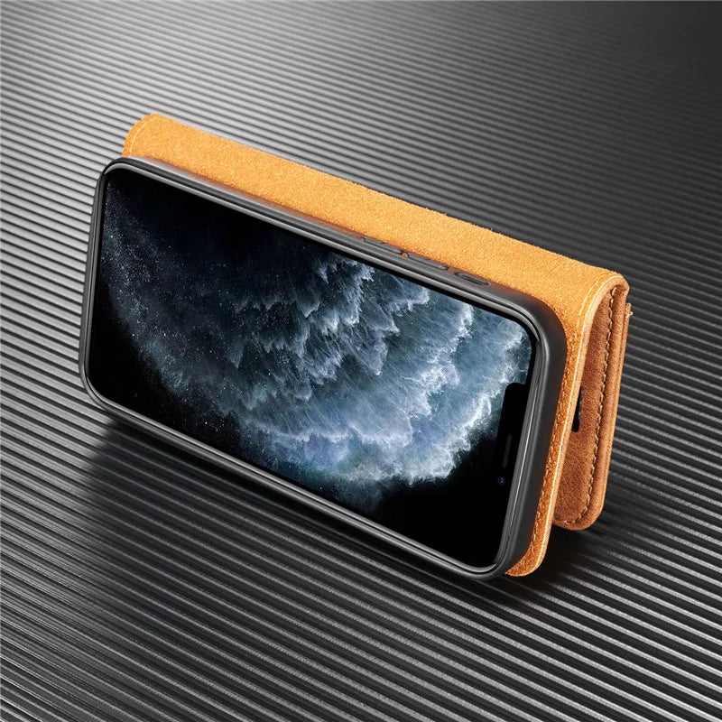 Alsidigt Læderpung iPhone-Etui (iPhone X - iPhone 16 Pro Max)