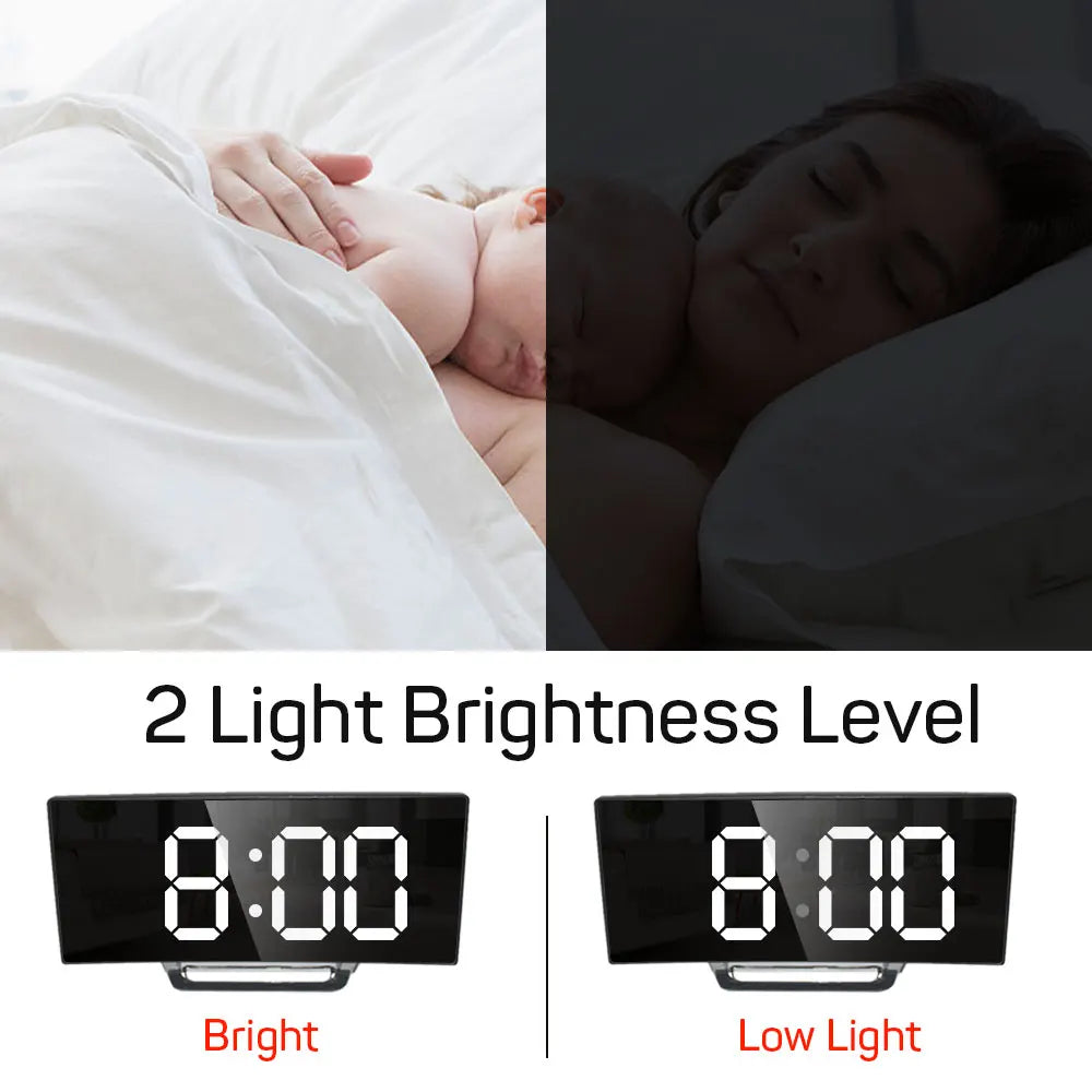 LED-Vækkeur med Temperaturdisplay