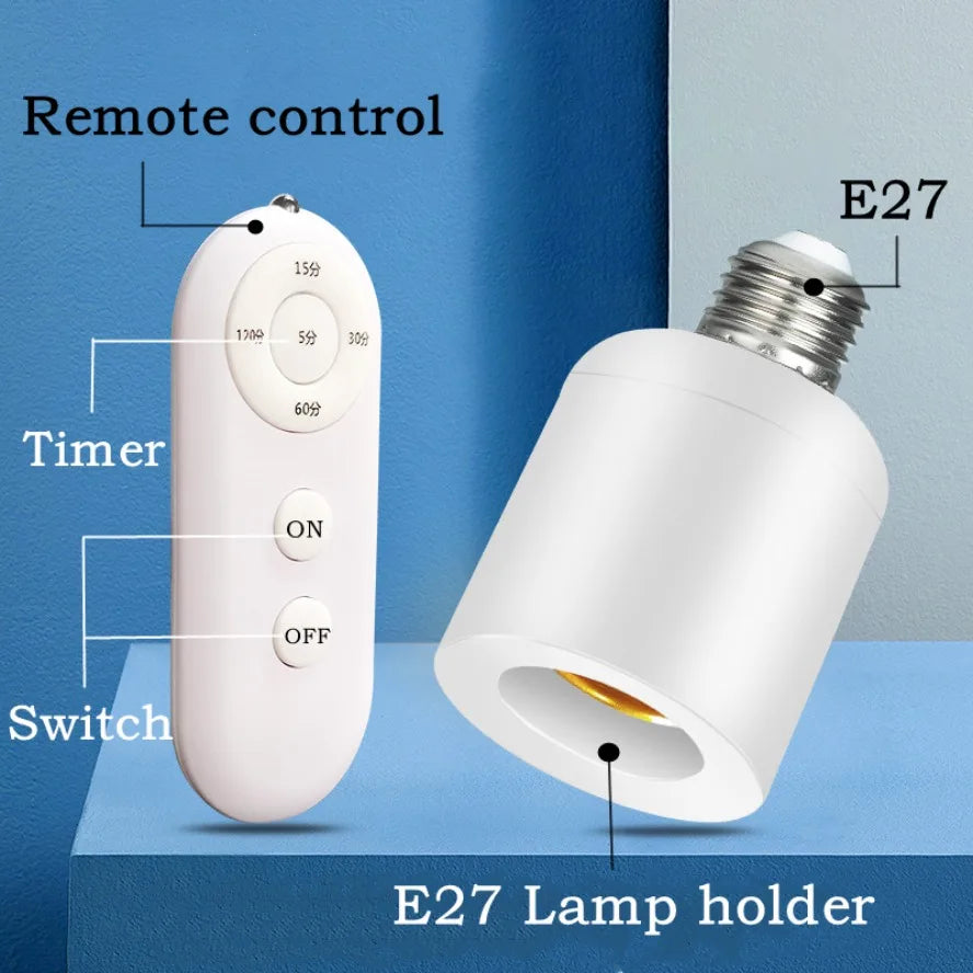 Trådløs E27 Lampefatning med Timer