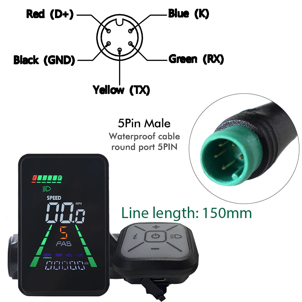 LCD-Display til Elektrisk Cykel og Elektrisk Løbehjul