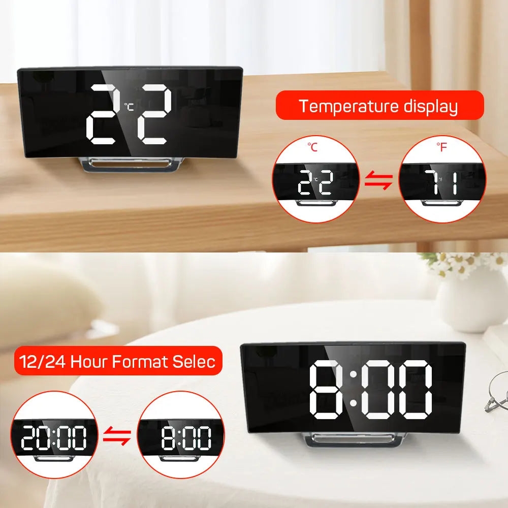 LED-Vækkeur med Temperaturdisplay