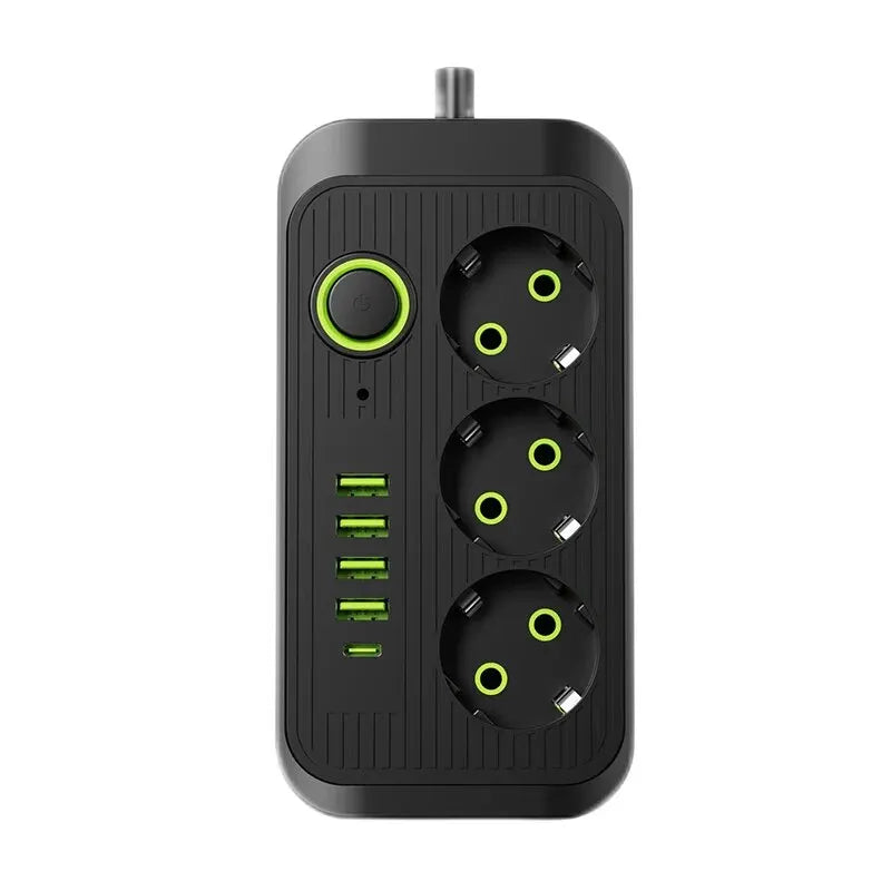 Strømskinne med USB og Stikkontakt