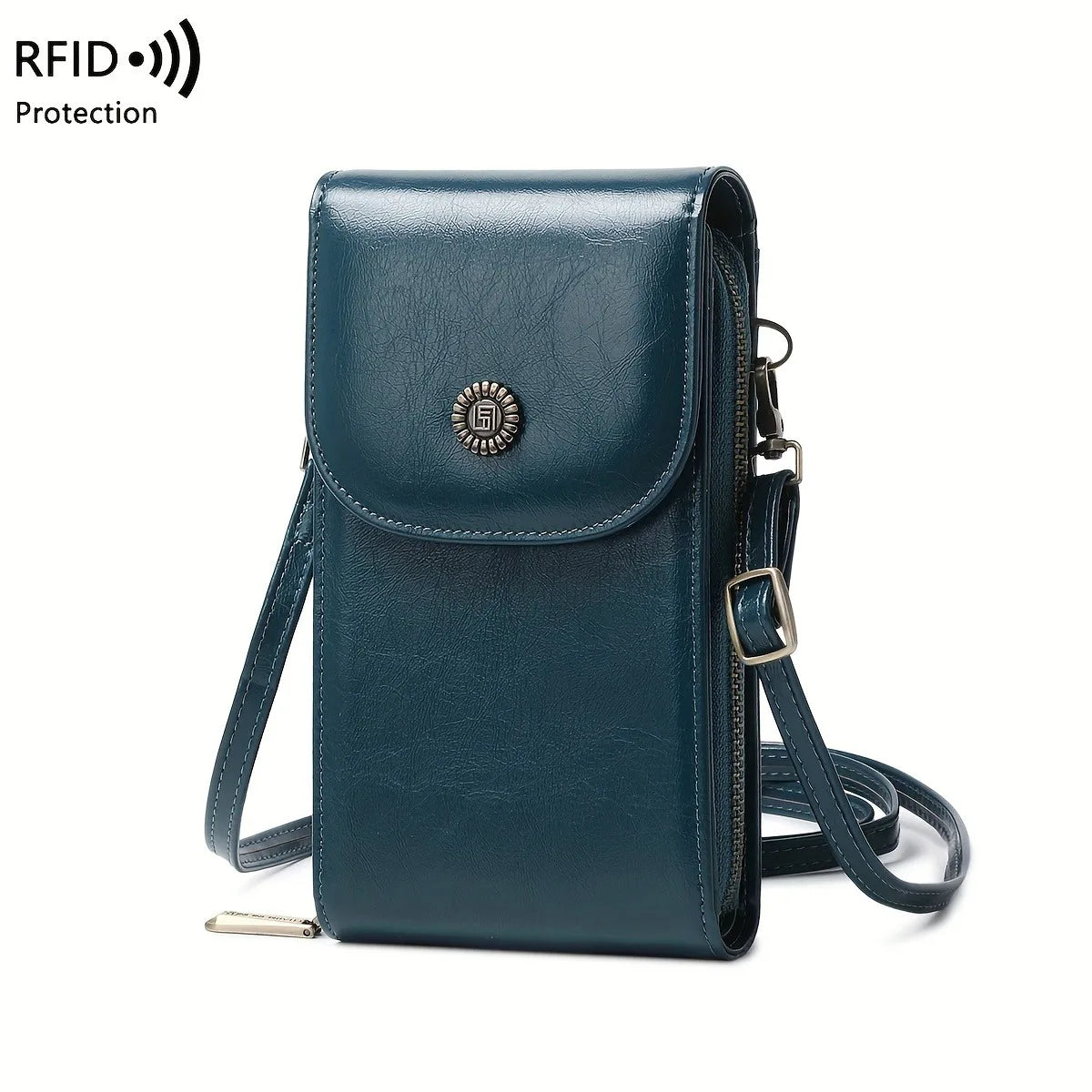 RFID-Beskyttet Crossbody-Telefonpung til Kvinder