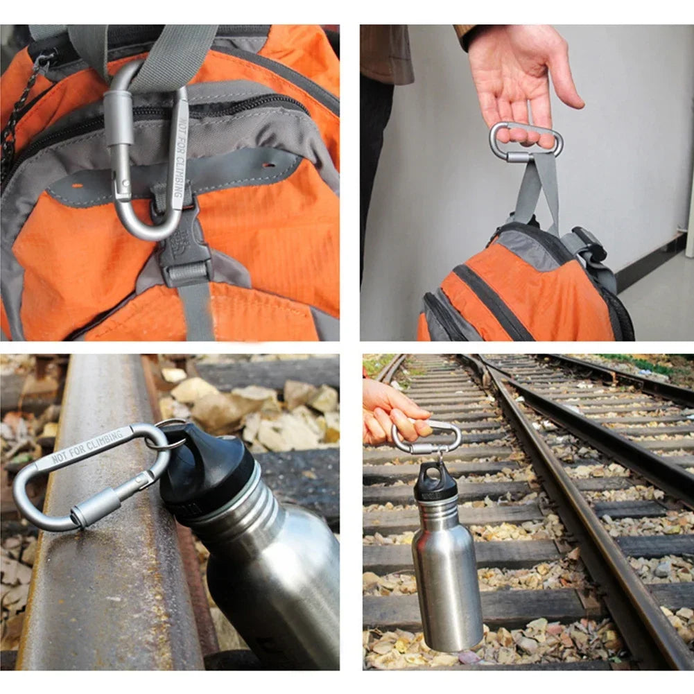 6 Stk. Karabinhage Nøgleringe i Aluminium
