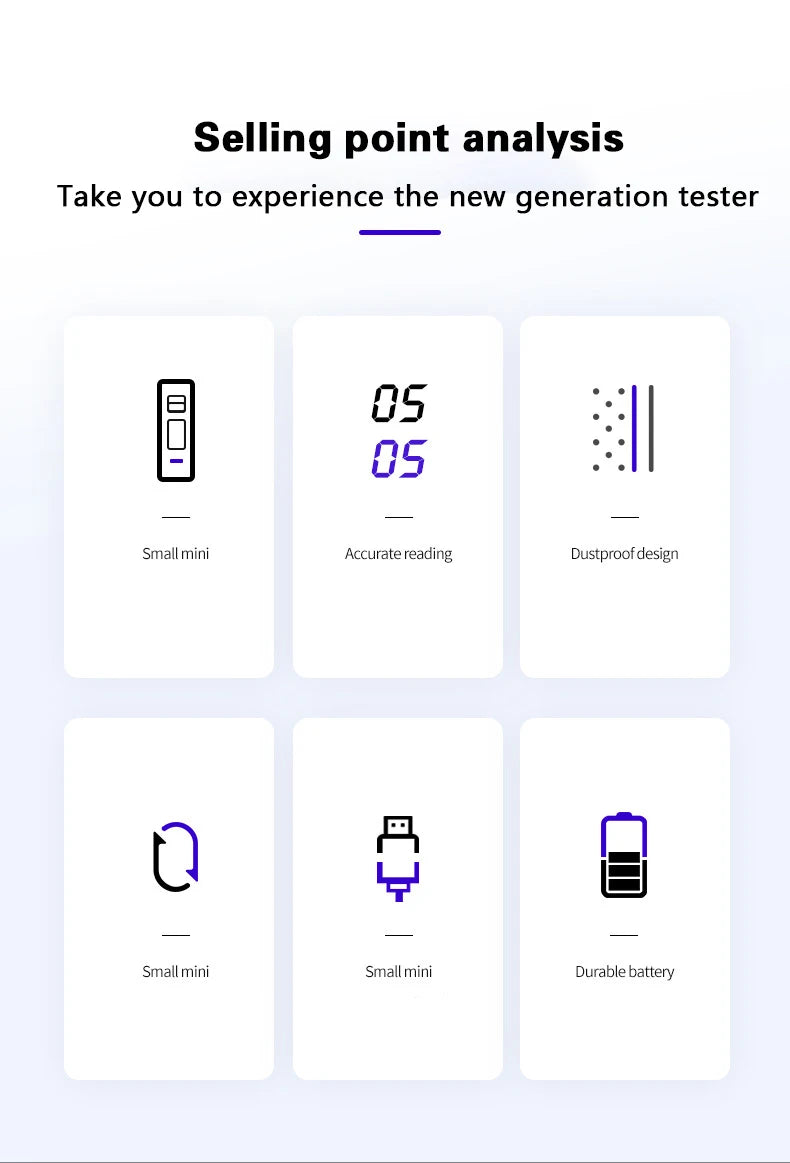 Genopladelig Berøringsfri Alkoholtester