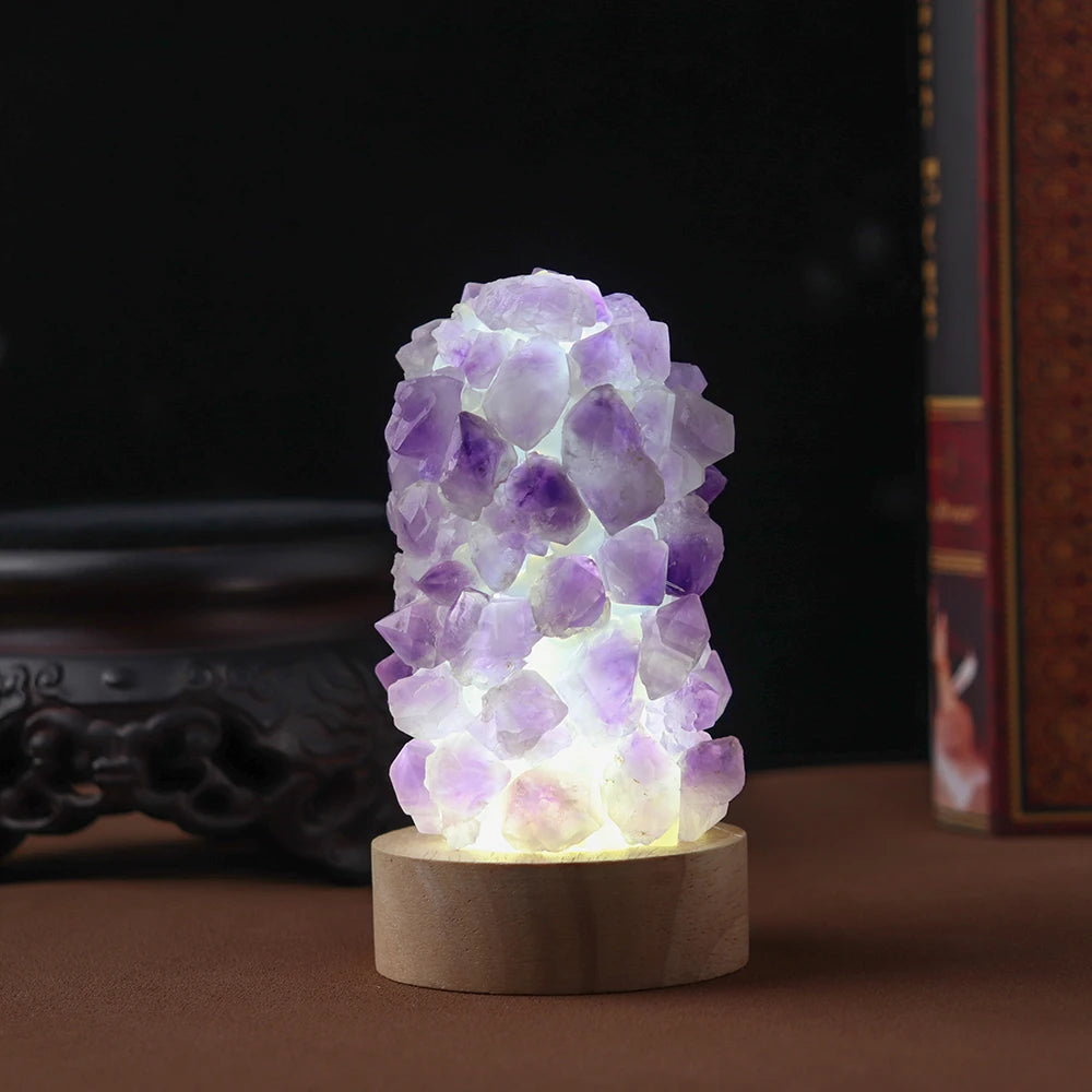 USB Ametyst Krystal Dekorationsnatlampe
