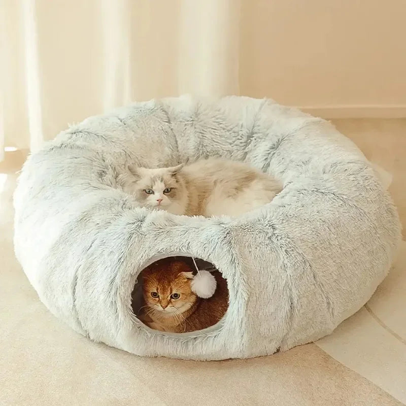 Fluffy Plys Kattetunnel Seng