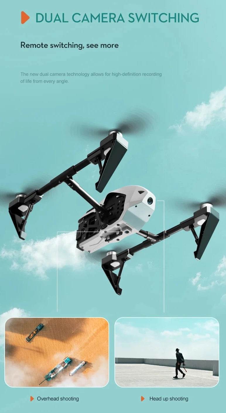 2024 Ny Drone med Dobbelt Kamera - Vælg mellem 4K, 6K, 8K