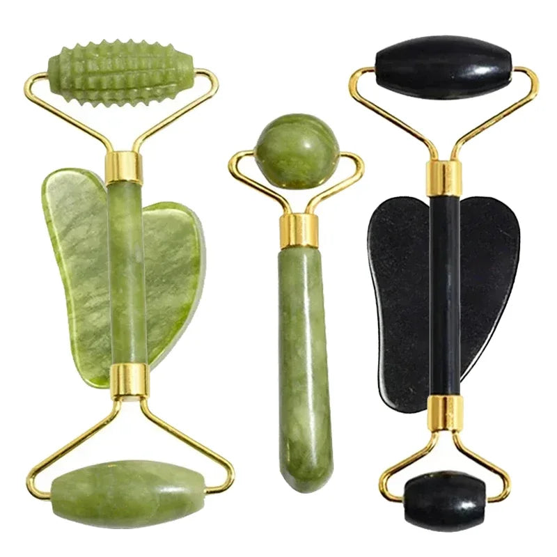 Premium Naturlig Jade Gua Sha-Rulle Til Ansigt Og Hals – Revitalisér, form og berolig din hud med en blid, kølende massage