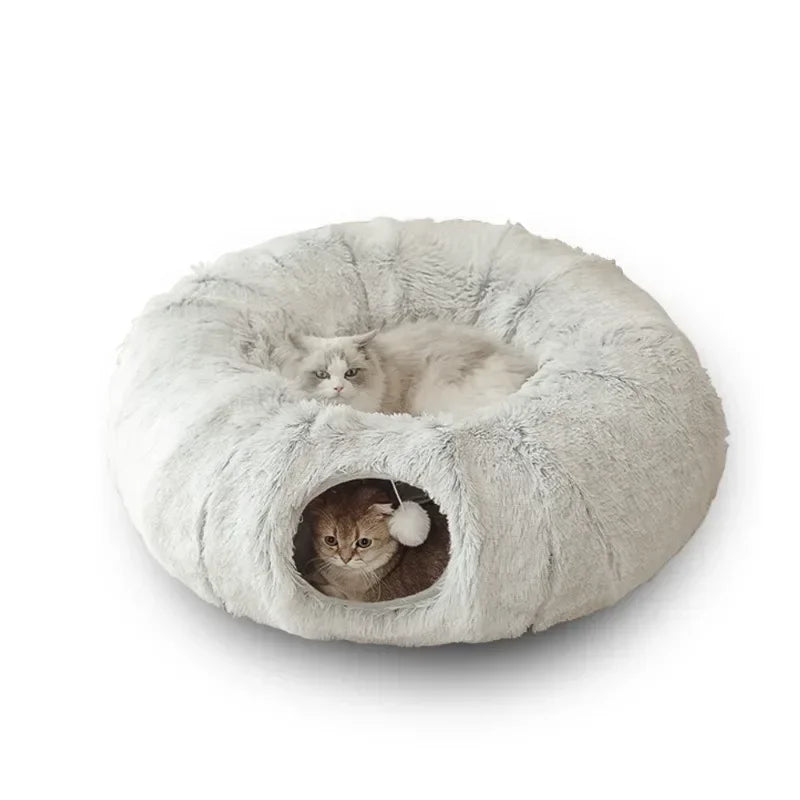 Fluffy Plys Kattetunnel Seng