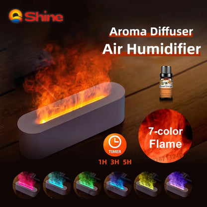 7-Farvet Flame Aroma Diffuser og Luftfugter