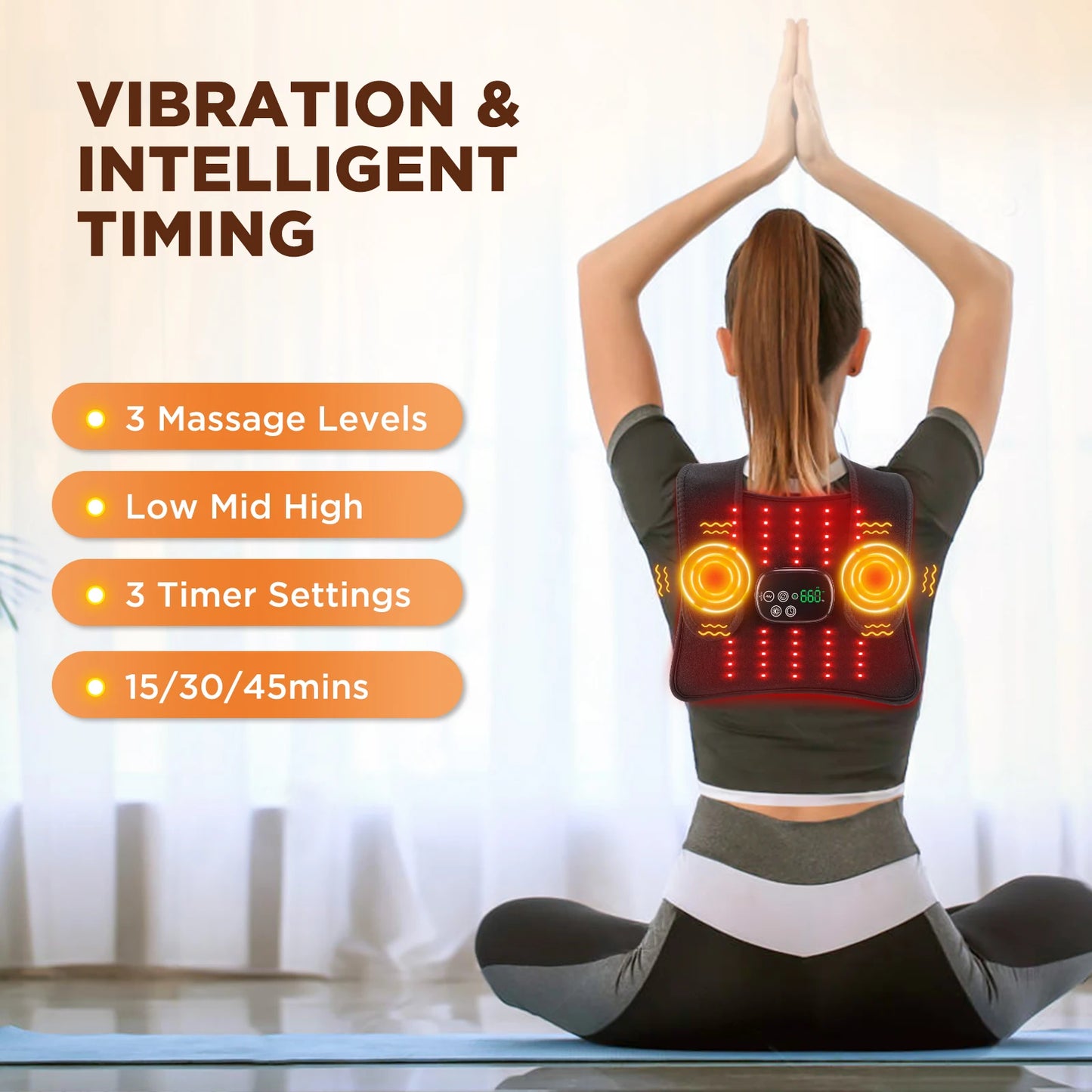 Multifunktionelt Terapi Bælte med Rødt Lys og Vibration