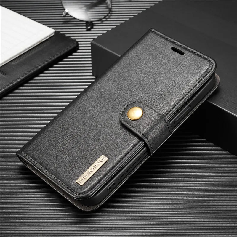 Alsidigt Læderpung iPhone-Etui (iPhone X - iPhone 16 Pro Max)