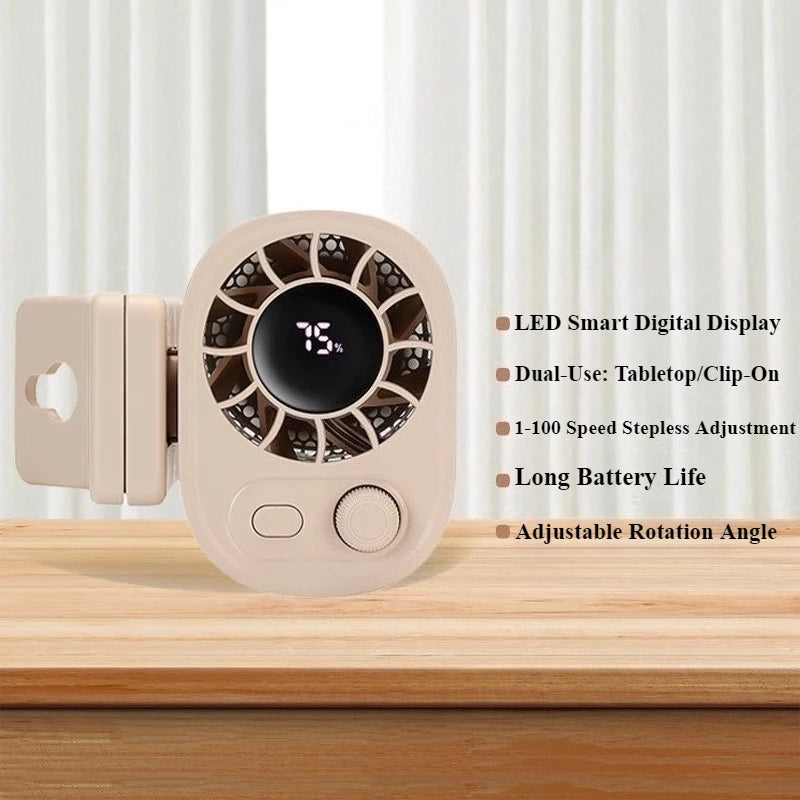 Bærbar 360° USB Bilklips Mini Køleventilator
