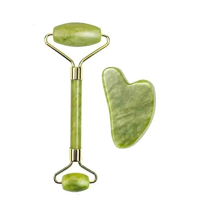 Premium Naturlig Jade Gua Sha-Rulle Til Ansigt Og Hals – Revitalisér, form og berolig din hud med en blid, kølende massage