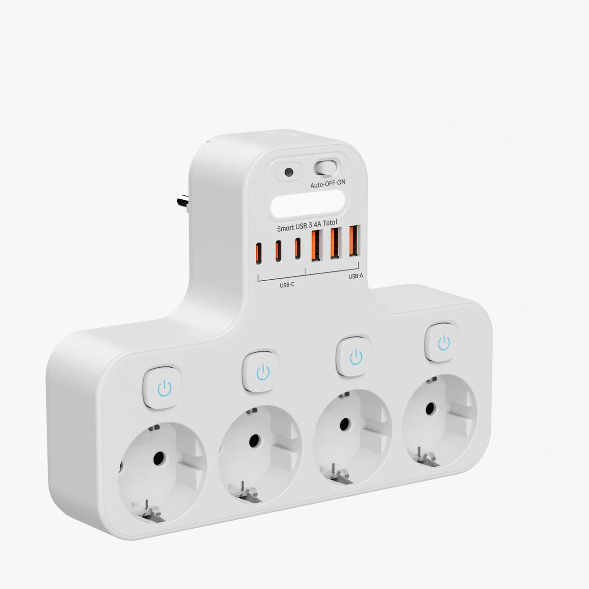 T-formet Strømskinne med USB og Natlys