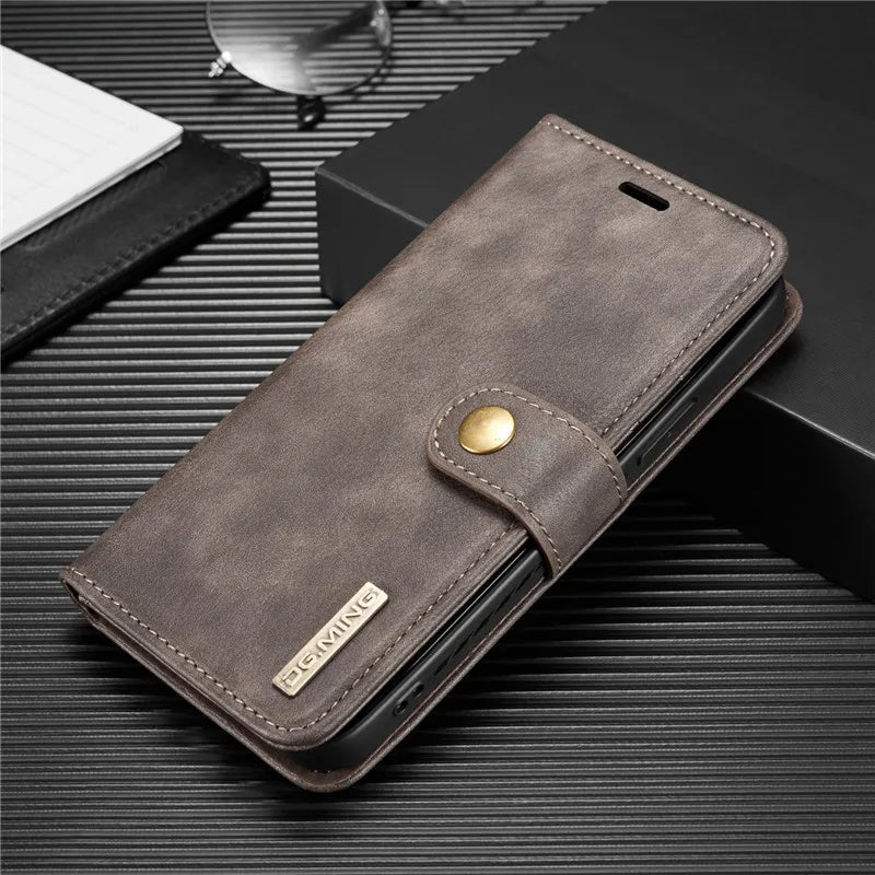 Alsidigt Læderpung iPhone-Etui (iPhone X - iPhone 16 Pro Max)