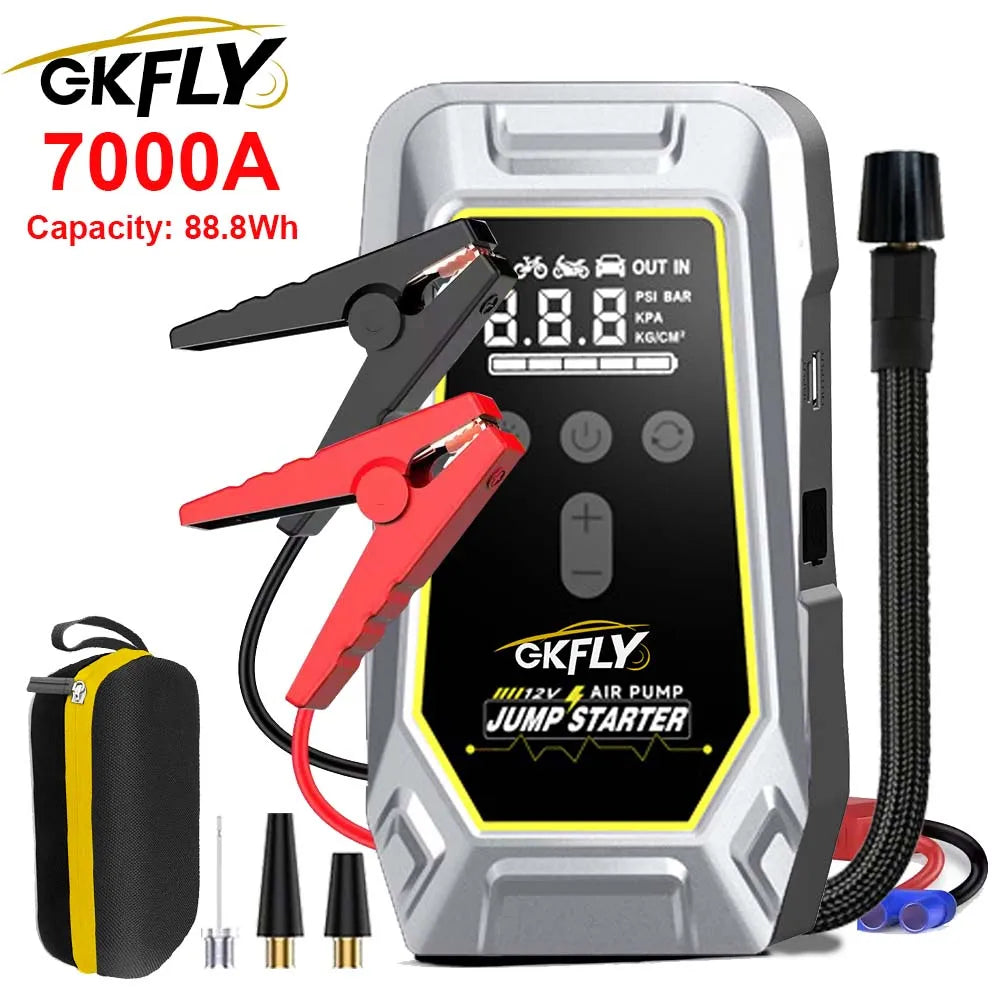 4-i-1 Bil Jumpstarter og Luftkompressor