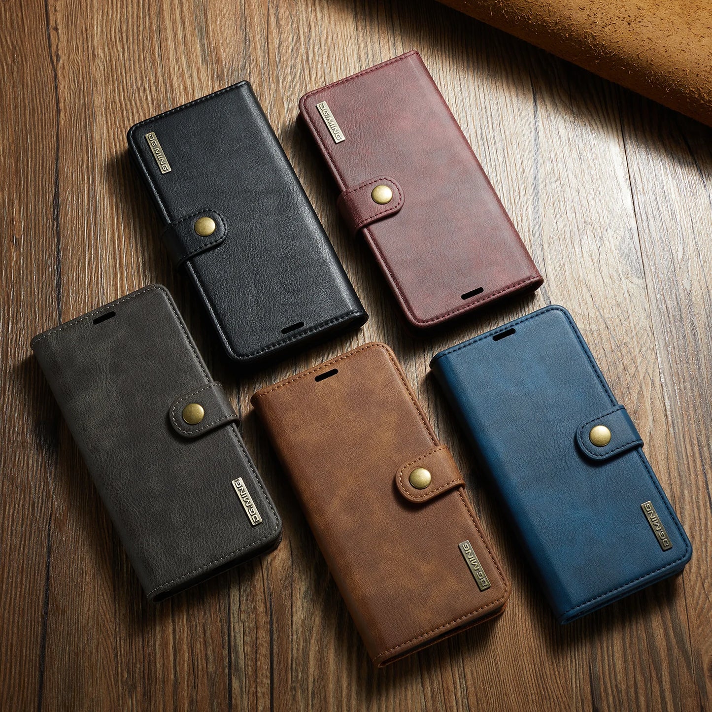 Alsidigt Læderpung iPhone-Etui (iPhone X - iPhone 16 Pro Max)