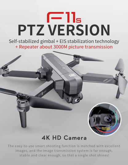 F11S 4K PRO GPS Drone med HD-kamera, 2-Akset Kardan, Børsteløst RC Quadcopter, 5G WiFi, 3KM Flight