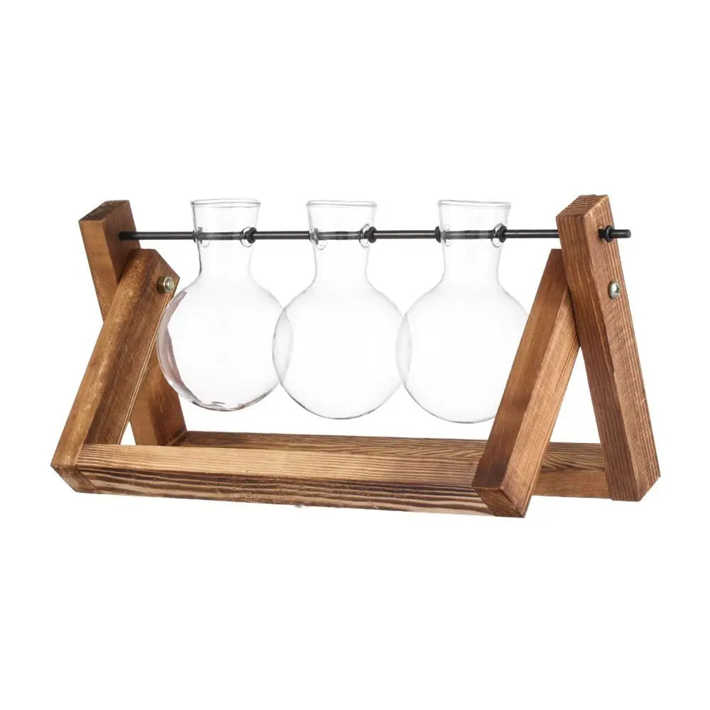 Glasterrarium med Træramme til Planter