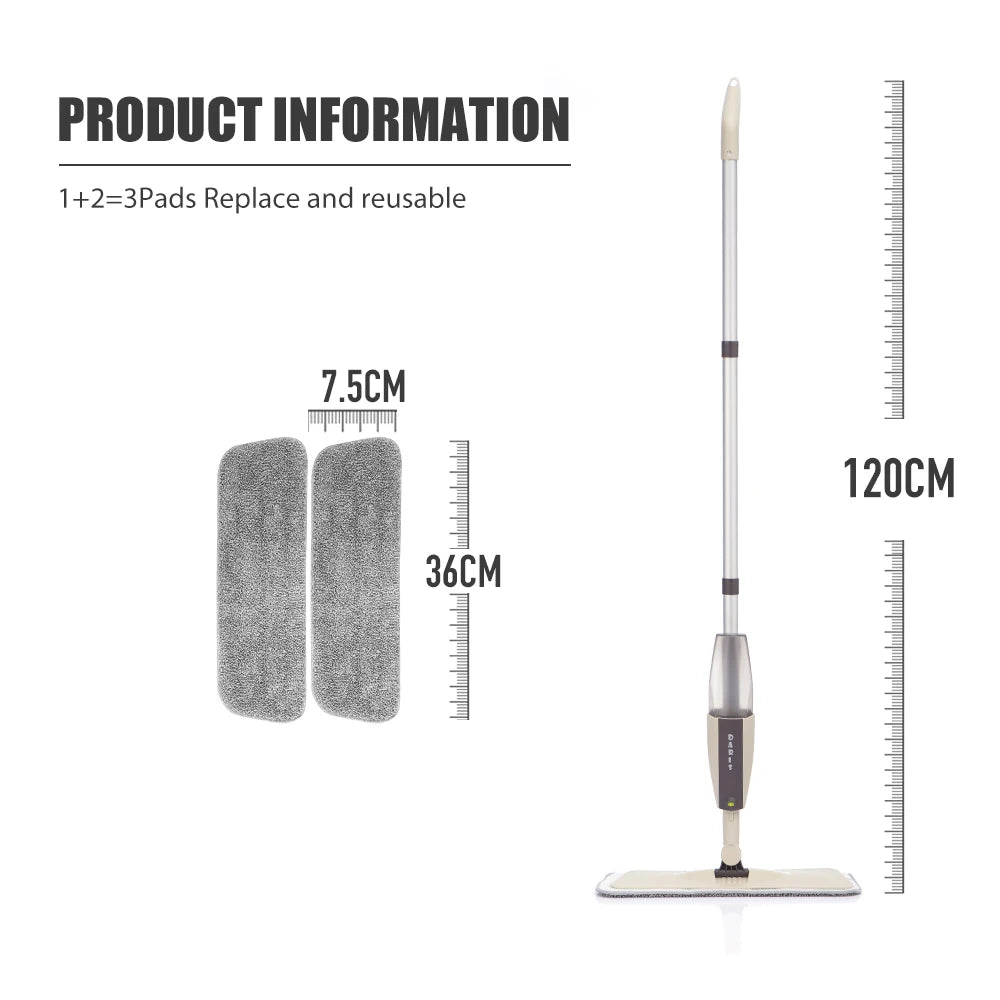 Spraymop- og Kostesæt med Mikrofiberklude