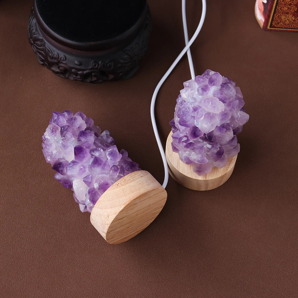 USB Ametyst Krystal Dekorationsnatlampe