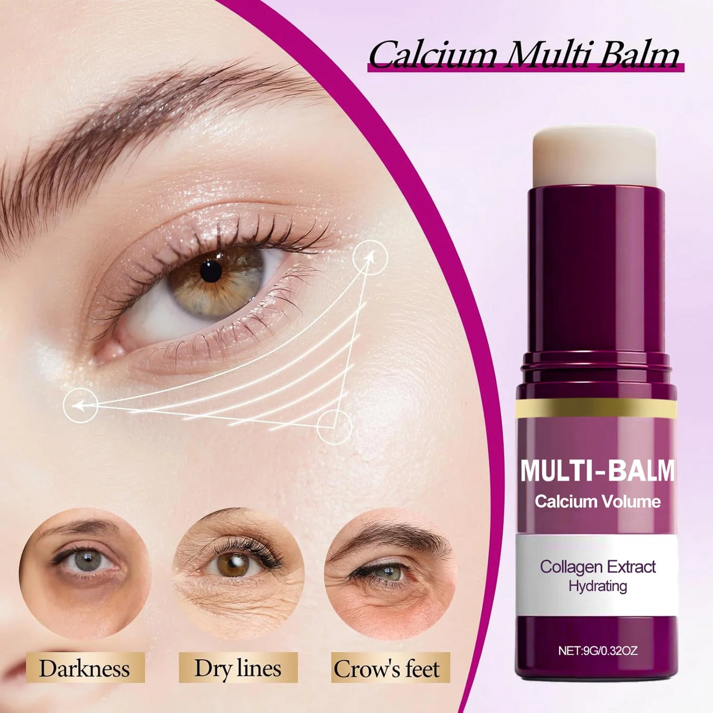 Fugtgivende Kollagen Balm Stick til Ansigt, Hals og Øjenområde - 2 Stk.