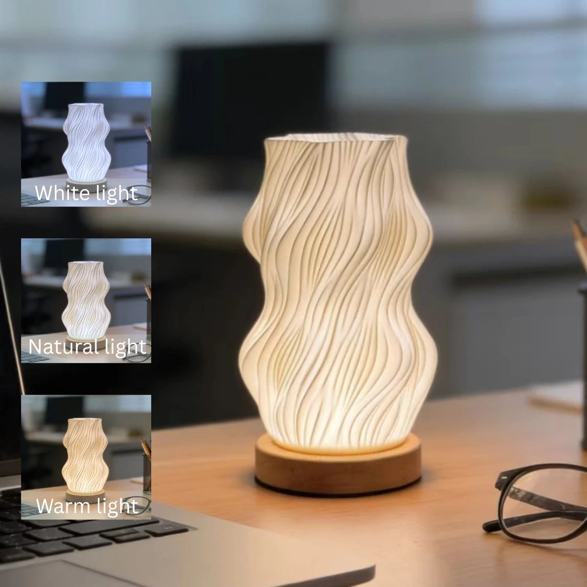 Nordisk LED-Skrivebordslampe med 3 Lysfarver