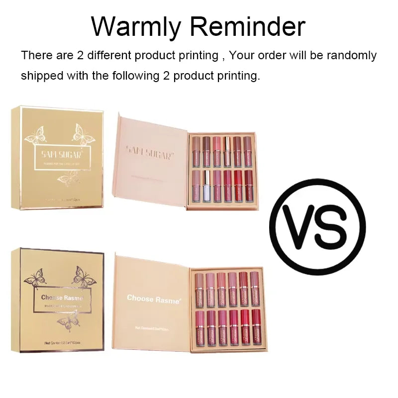 12-Farvet Mat Læbepomade Sæt