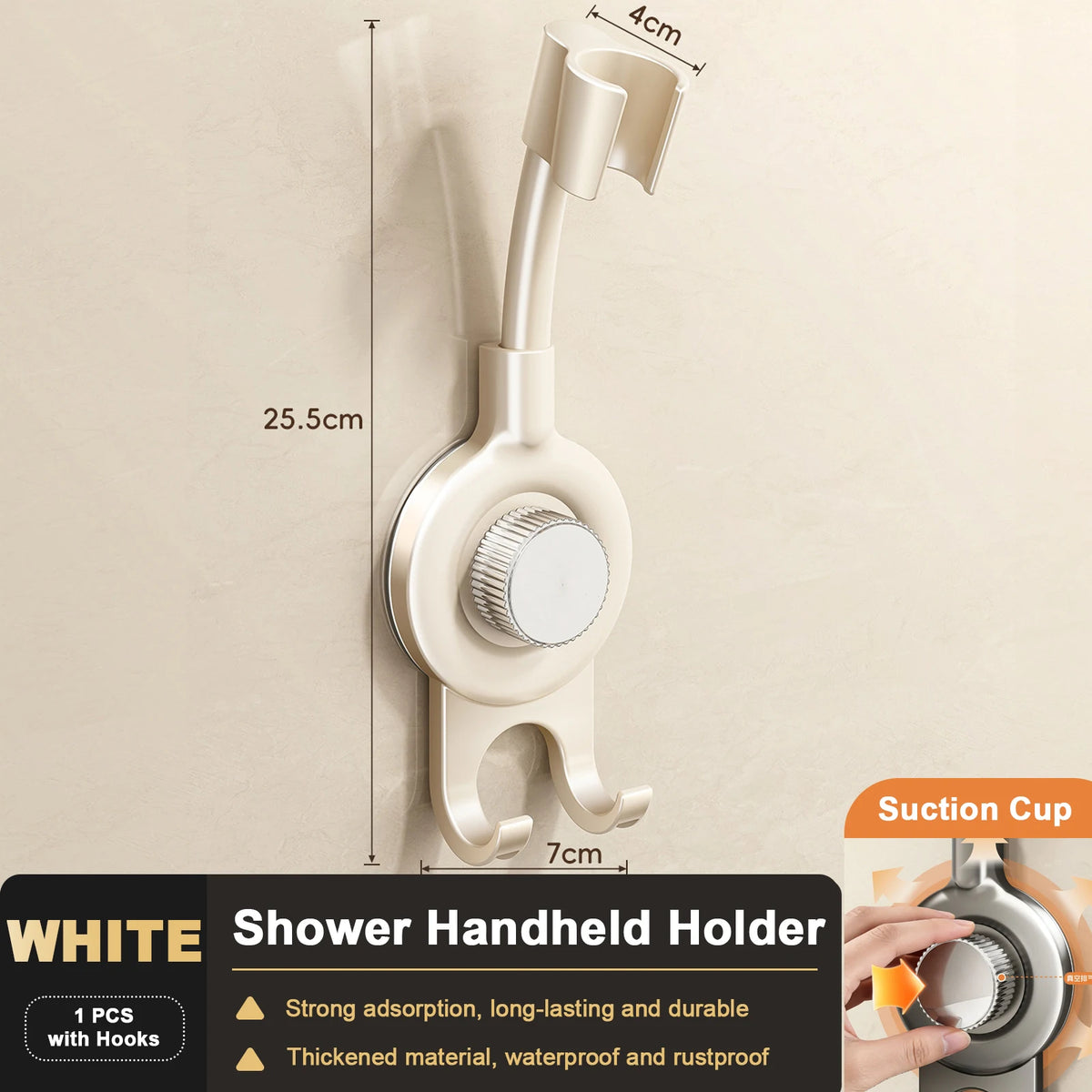 360° Justerbar Bruseholder med Sugekop