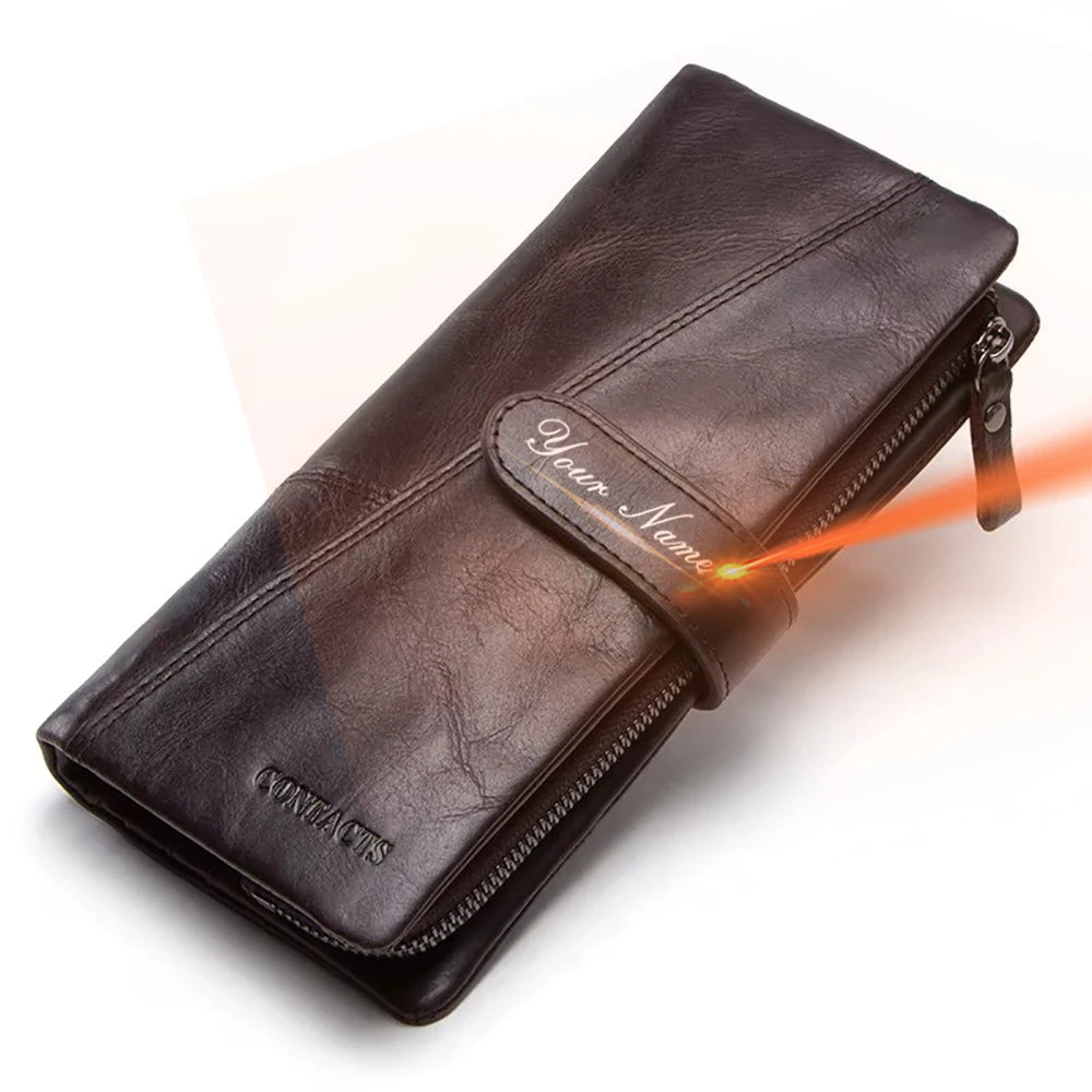 Lang Læderpung med Kortlommer og Møntpung