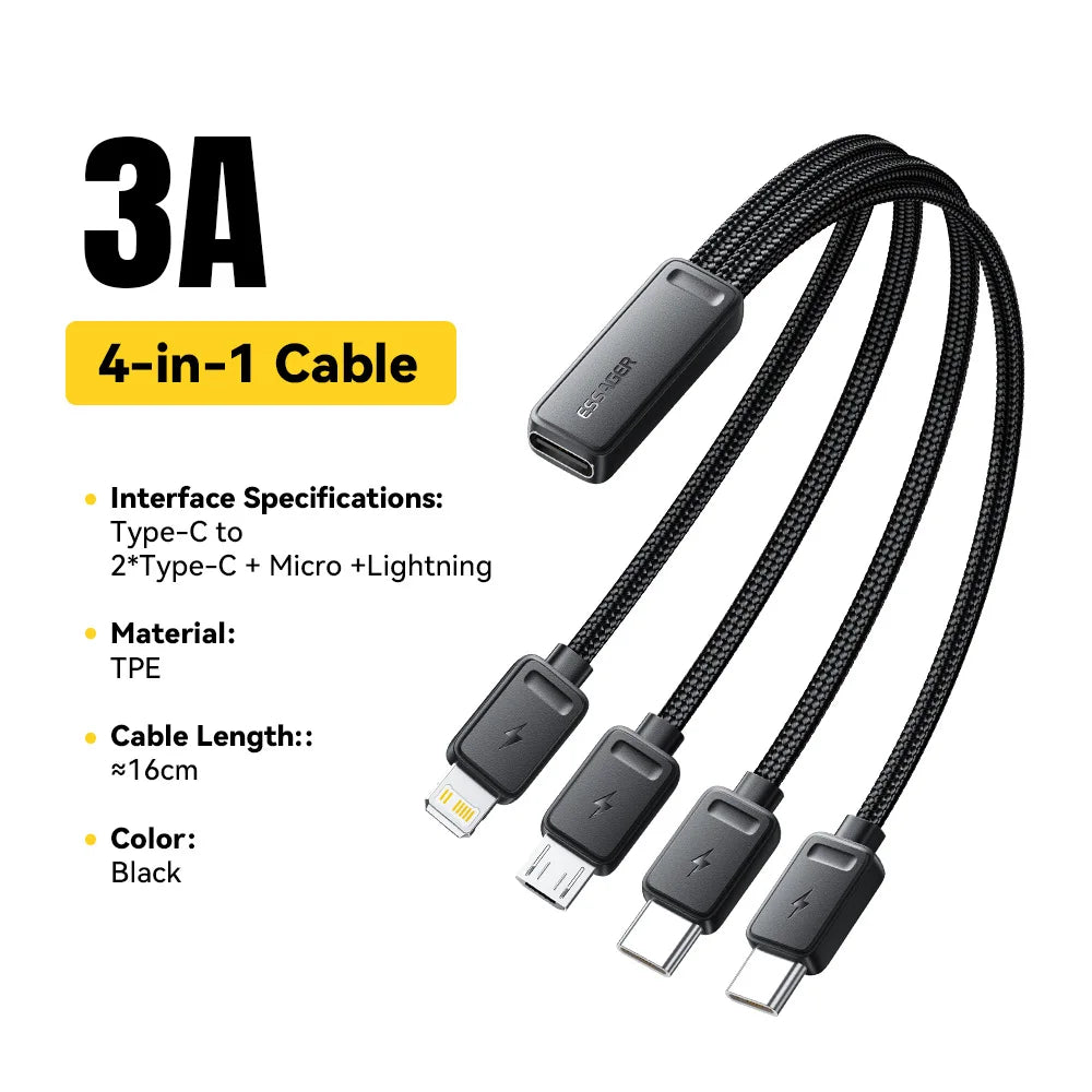 4-i-1 Universelt Hurtigladekabel