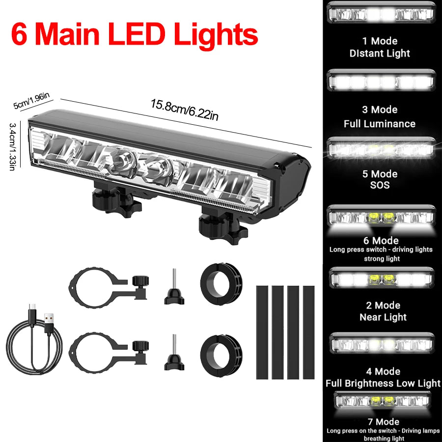 USB Genopladelig LED Cykelforlygte