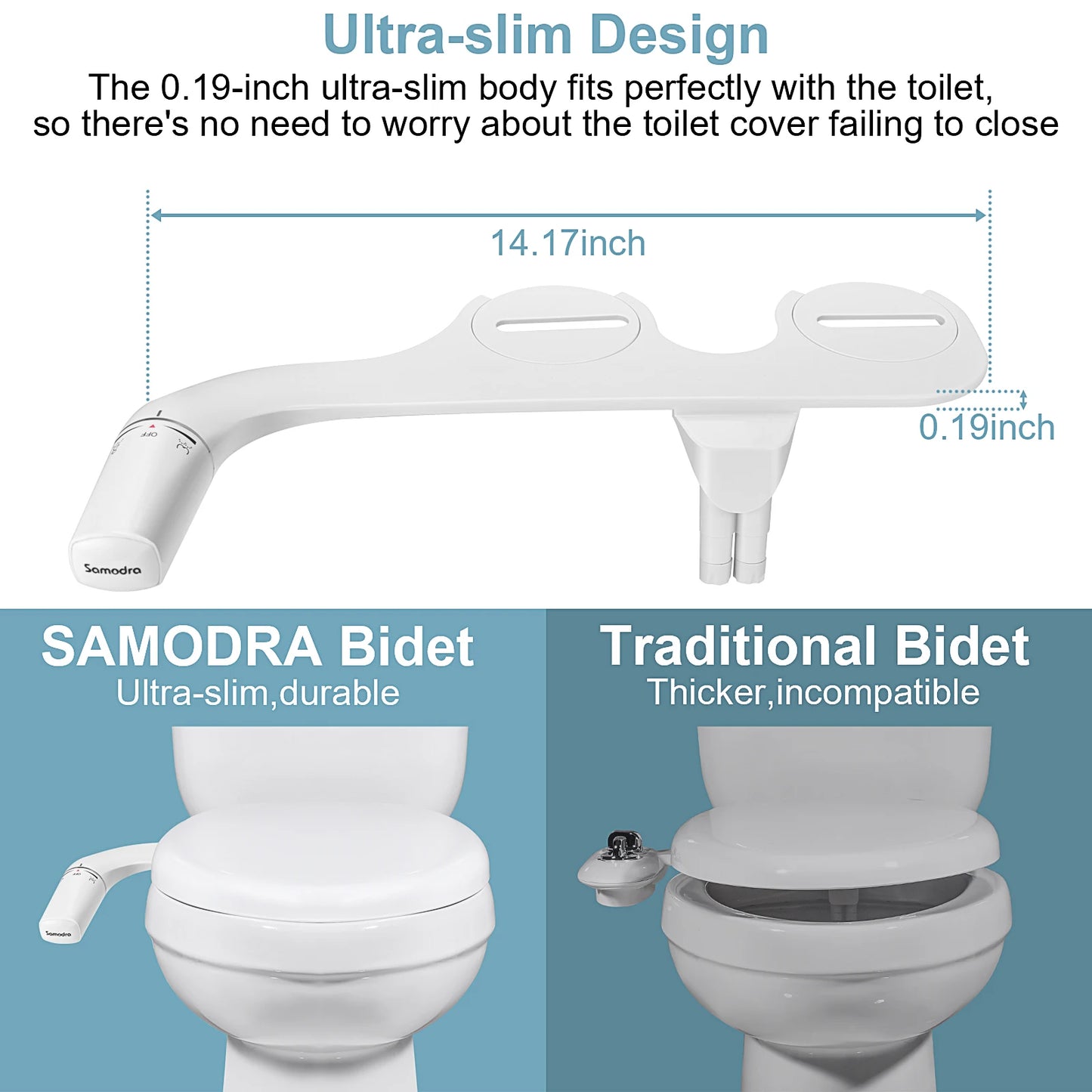 Ultraslankt Ikke-Elektrisk Bidet til Toiletsæde