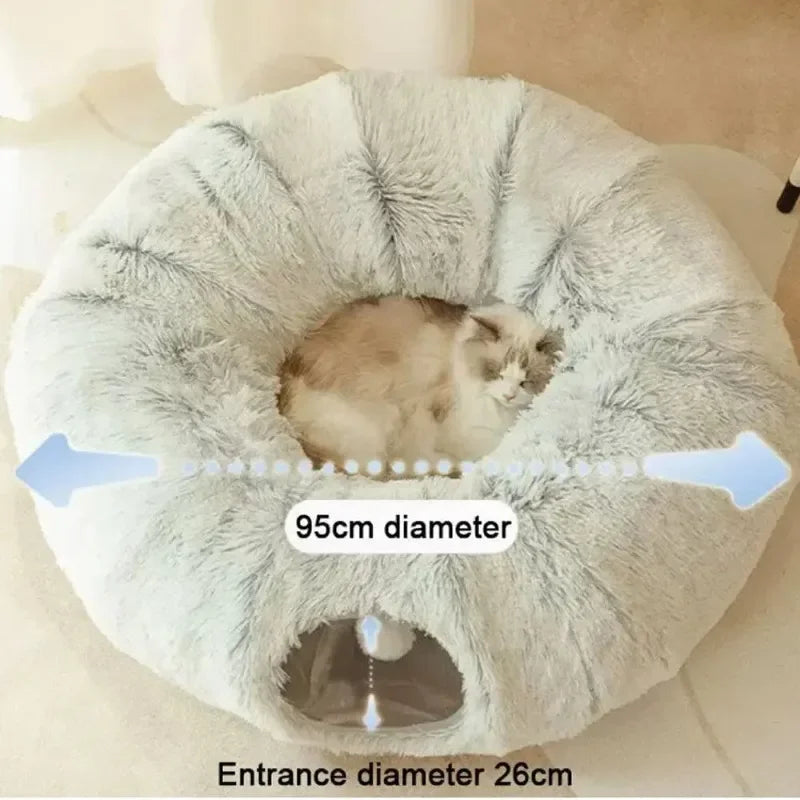 Fluffy Plys Kattetunnel Seng