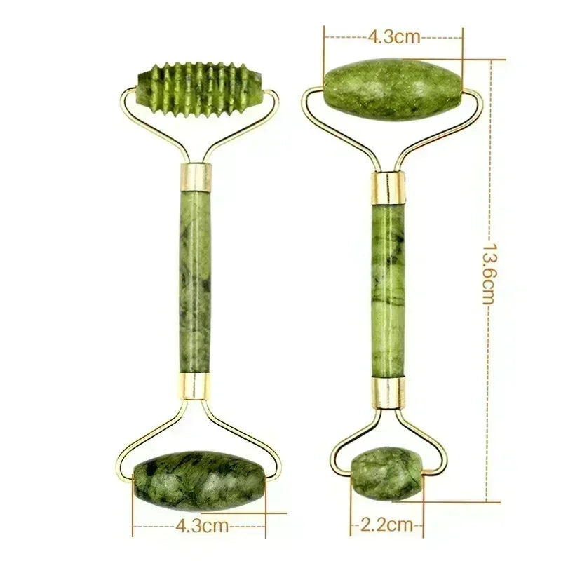Premium Naturlig Jade Gua Sha-Rulle Til Ansigt Og Hals – Revitalisér, form og berolig din hud med en blid, kølende massage